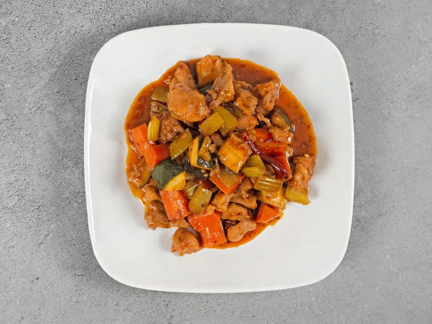 Curry dish with chicken and mixed vegetables at Aloha Wok & Grill BBQ, a Asian Fusion Restaurant in Fullerton