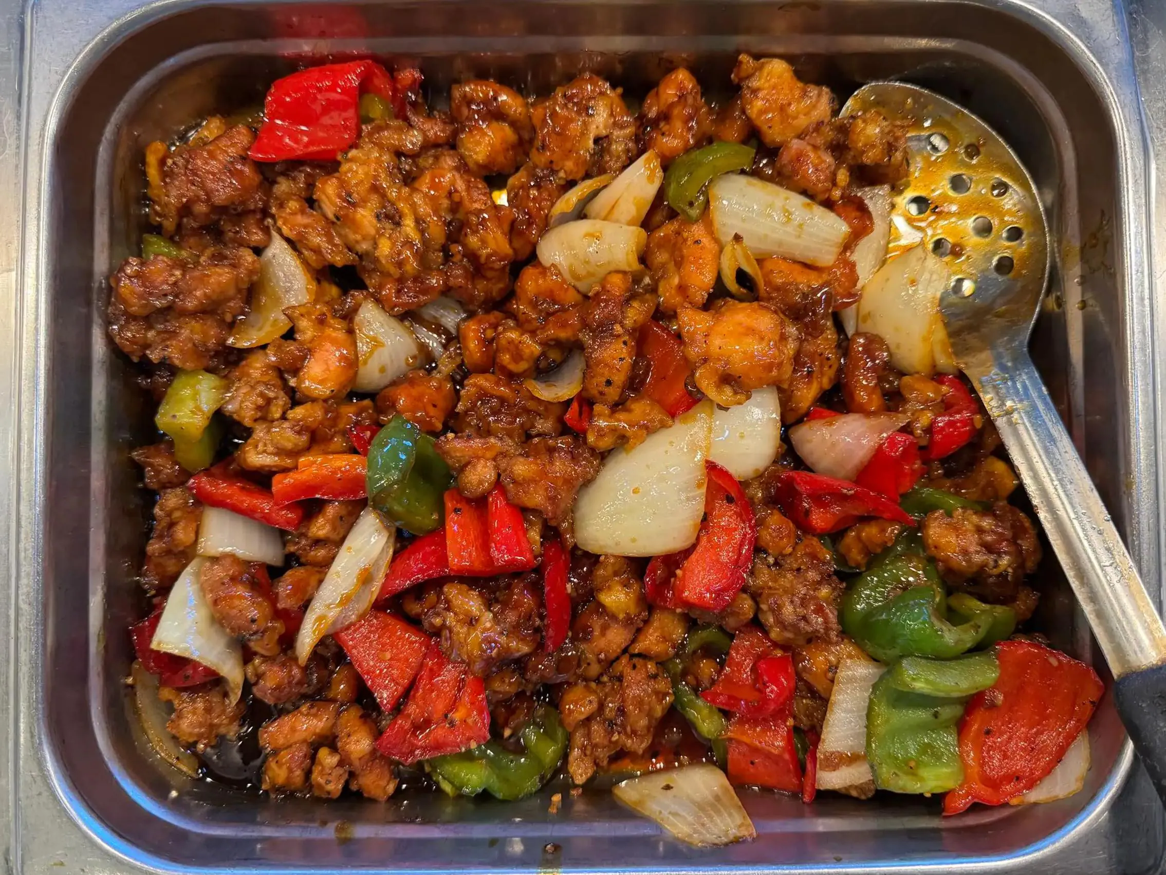 Stir-fried pork with mixed vegetables and sauce at Aloha Wok & Grill BBQ, a Asian Fusion Restaurant in Fullerton